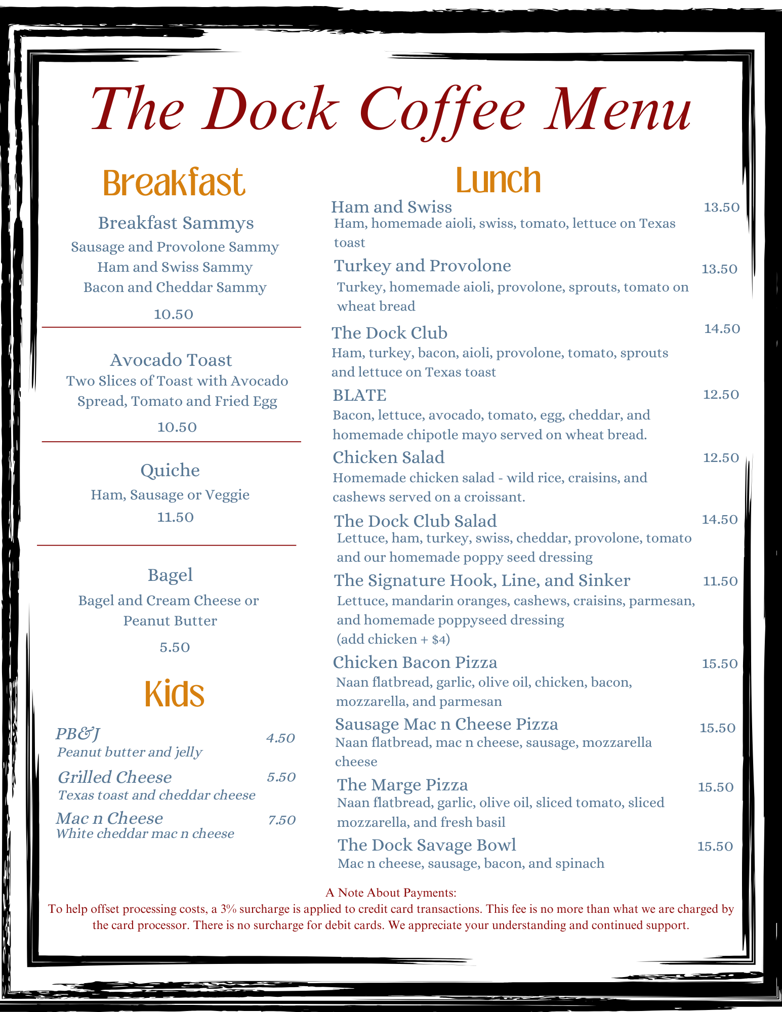 The Dock Coffee Menu (3)